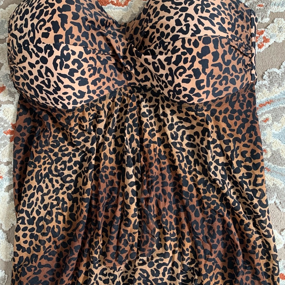 Merona Leopard Swim top